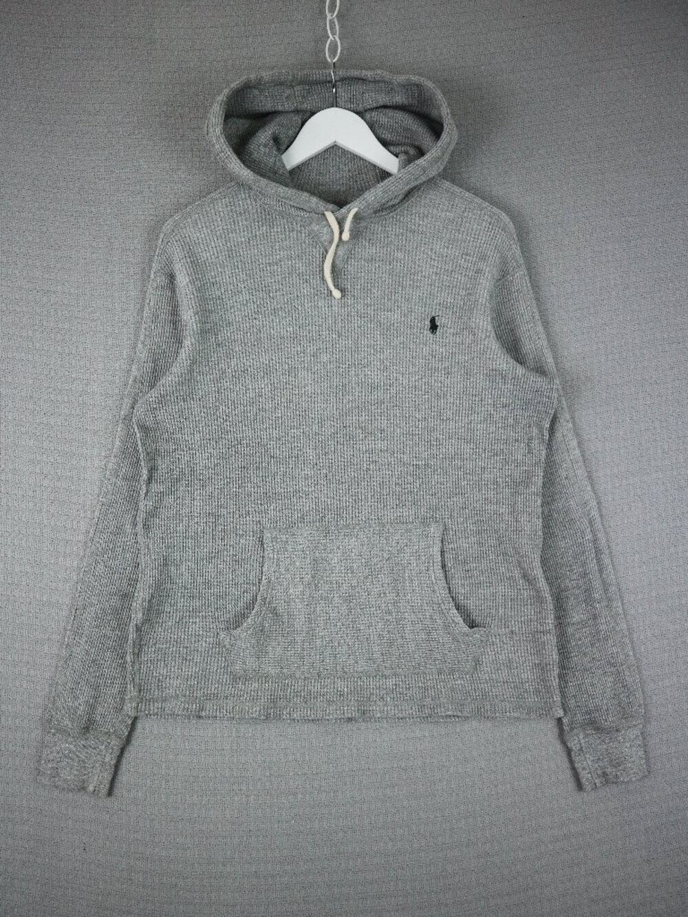 Polo Ralph Lauren Waffle Knit Pullover Hoodie Mens M / L Vintage